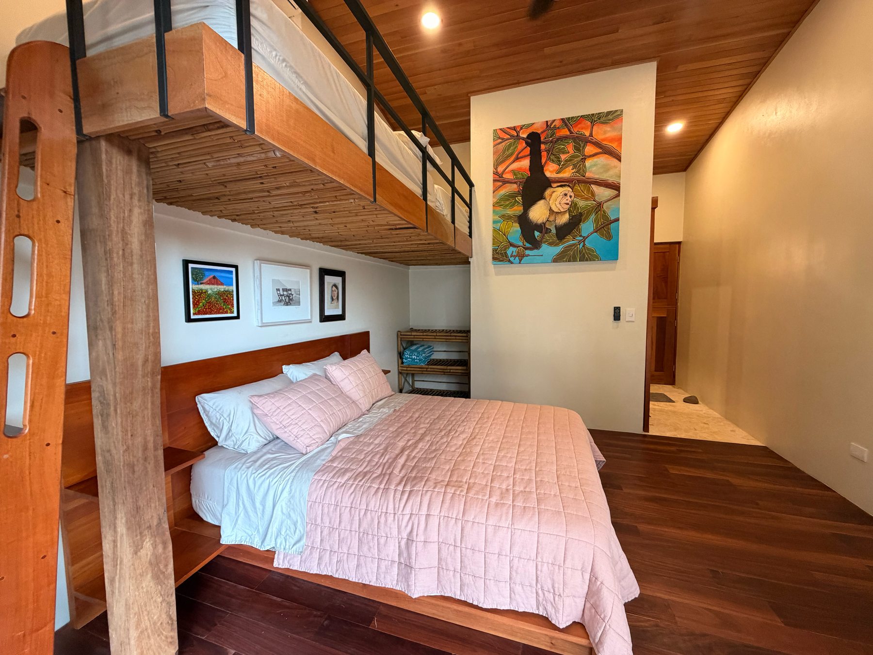 Monkey Room with queen bed and deck access