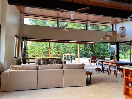 Great room opening fully to the deck