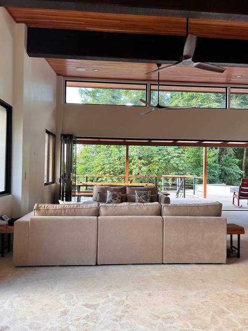 Living room opening to the deck