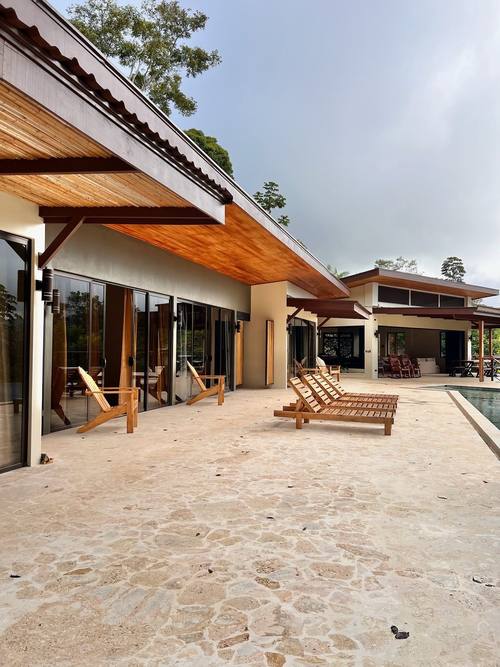 Sun loungers on the pool terrace