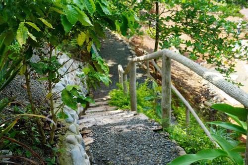 Stone steps on the private hiking trails